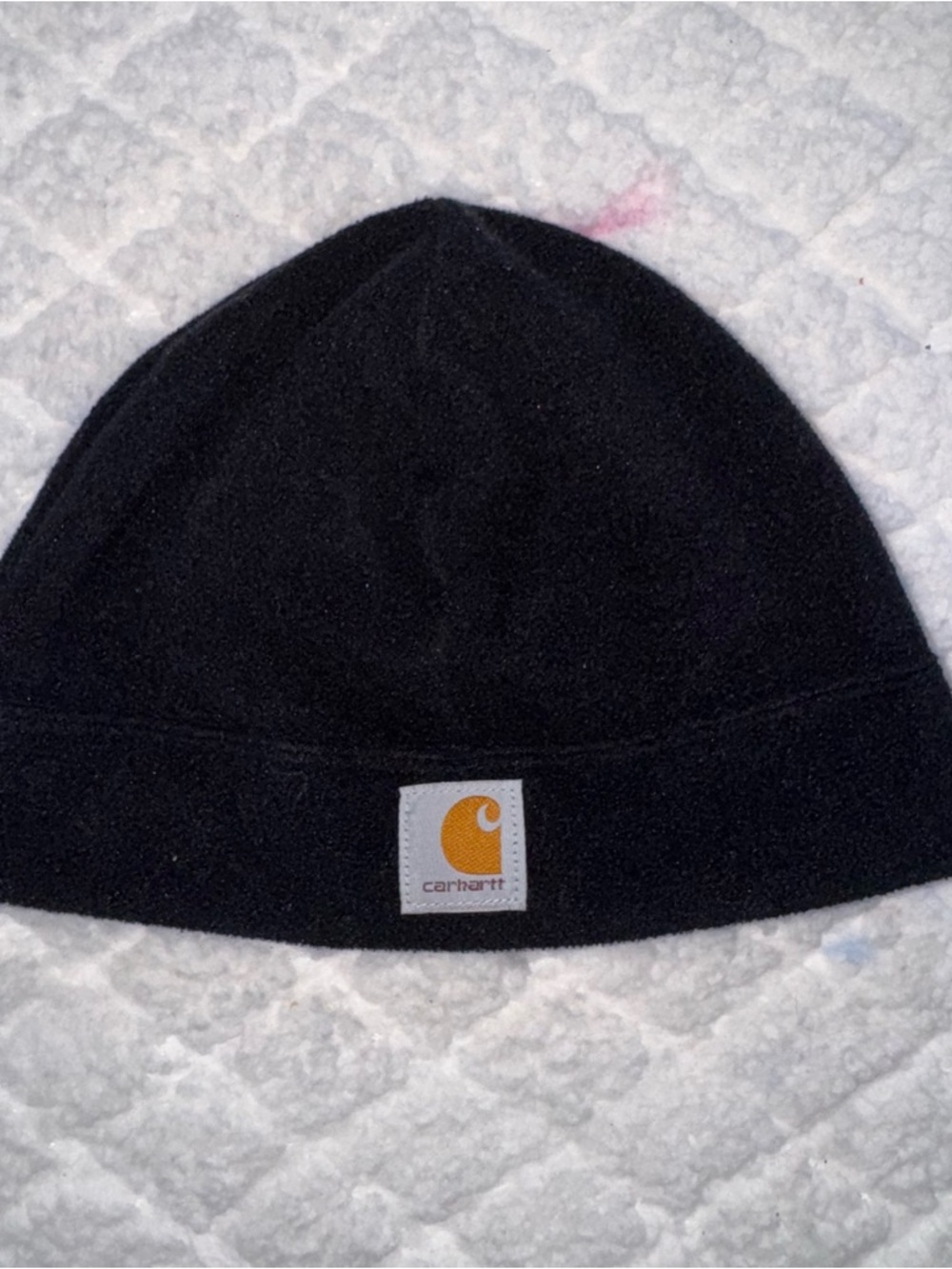 Carhartt Black Beanie with Gold Logo Patch